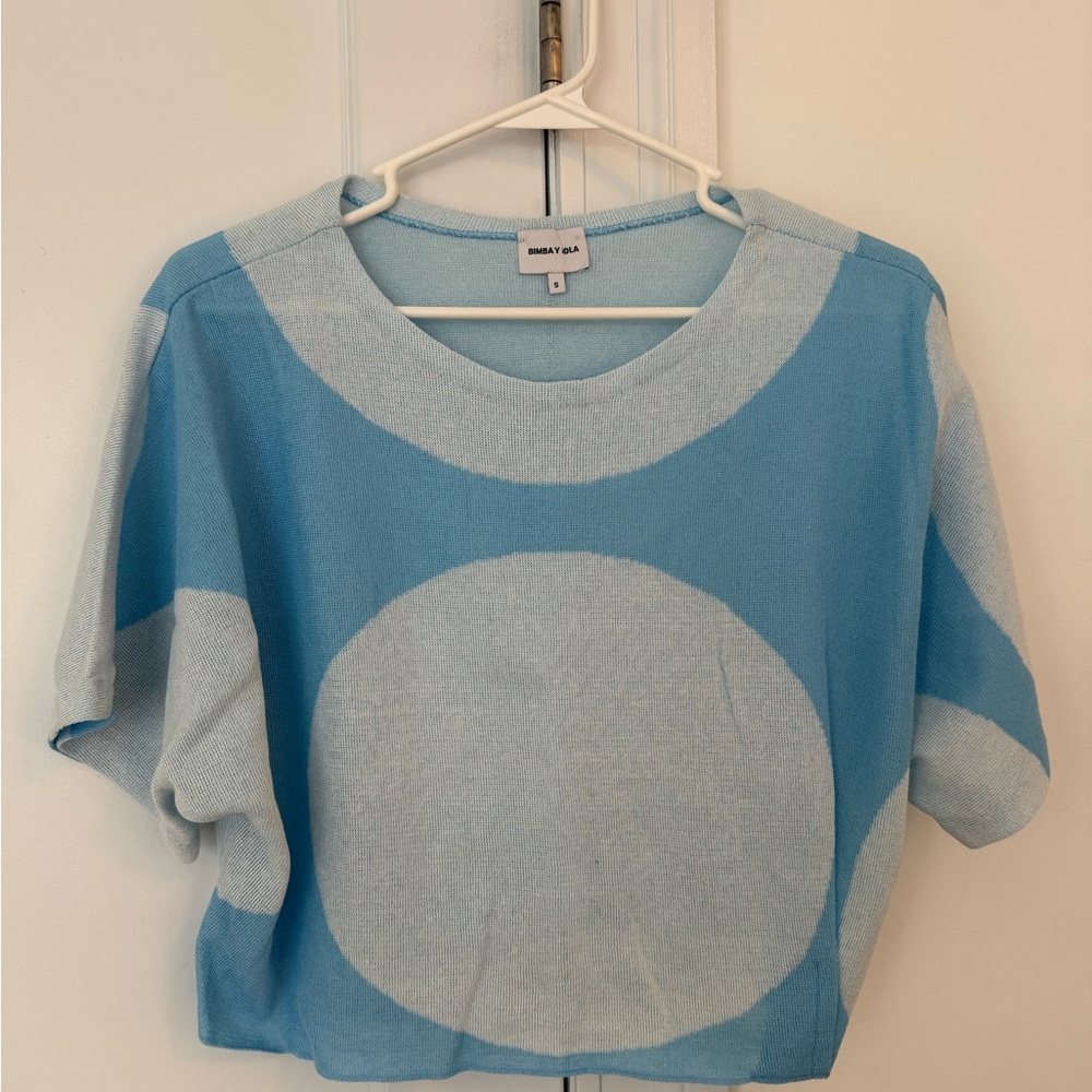 Bimba y Lola, Blue Oversized Boxy Crop Top